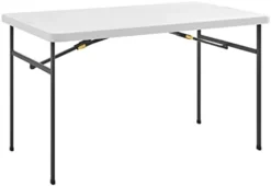 Living And More 4ft XL Straight Folding Utility Table, White, Indoor & Outdoor, Portable Desk, Camping, Tailgating, & Crafting Table -Amazon Basics Furniture Shop 21CFFGJZ3JL. AC