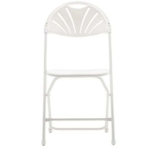 BTEXPERT White Plastic Folding Steel Frame Commercial High Capacity Event Chair Lightweight Wedding Party, Set Of 1 2 BTEXPERT White Plastic Folding Steel Frame Commercial High Capacity Event Chair Lightweight Wedding Party, Set Of 1 - Image 2