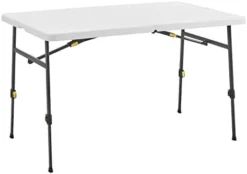 Living And More 4ft XL Straight Folding Utility Table, White, Indoor & Outdoor, Portable Desk, Camping, Tailgating, & Crafting Table -Amazon Basics Furniture Shop 21R 3iwGncL. AC