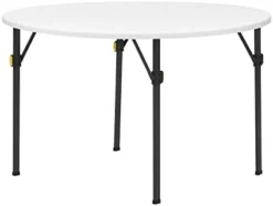 Living And More 4ft XL Straight Folding Utility Table, White, Indoor & Outdoor, Portable Desk, Camping, Tailgating, & Crafting Table -Amazon Basics Furniture Shop 21eC7bnqdaL. AC