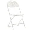 BTEXPERT White Plastic Folding Steel Frame Commercial High Capacity Event Chair Lightweight Wedding Party, Set Of 1