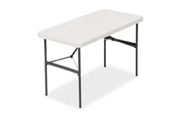 Iceberg IndestrucTable Commercial Folding Table, Indoor Or Outdoor, Platinum, 750 Lbs. Weight Capacity, 24” W X 48” L -Amazon Basics Furniture Shop 21x1KwZc2TL
