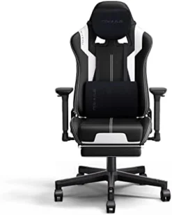 NOKAXUS Gaming Chair With Retractible Footrest Adjustment Of Backrest Thickening Sponges Swivel Office Chair With Massager Function (YK-6008A-BALCK -Amazon Basics Furniture Shop 31 BSWDcnFL. AC