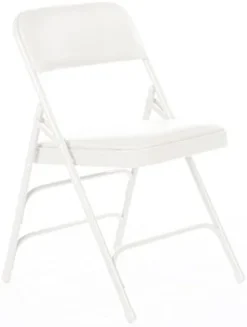 XL Series Vinyl Upholstered Folding Chair (4 Pack) - Heavy Duty 1.25" Thick Padded Seat And Back, Triple Braced - Quad Hinging, 300 Lb Tested (White) 13 XL Series Vinyl Upholstered Folding Chair (4 Pack) - Heavy Duty 1.25" Thick Padded Seat And Back, Triple Braced - Quad Hinging, 300 Lb Tested (White) -Amazon Basics Furniture Shop 31 I7XCg8TL. AC