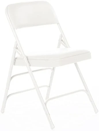 XL Series Vinyl Upholstered Folding Chair (4 Pack) - Heavy Duty 1.25" Thick Padded Seat And Back, Triple Braced - Quad Hinging, 300 Lb Tested (White) 7 XL Series Vinyl Upholstered Folding Chair (4 Pack) - Heavy Duty 1.25" Thick Padded Seat And Back, Triple Braced - Quad Hinging, 300 Lb Tested (White) - Image 7