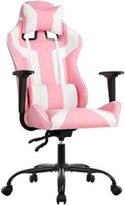 Gaming Chair Racing Desk Chair Ergonomic Office Chair Executive High Back PU Leather Computer Chair With Lumbar Support Task Rolling Swivel Chair For Men Teens Adults (Blue) -Amazon Basics Furniture Shop 310lWOdcAiL. AC