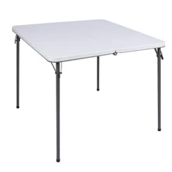 REDCAMP 34" Square Folding Card Table With Resin Top, Portable Fold In Half Small Card Tables With Collapsible Legs For Adults Indoor Outdoor Use, White