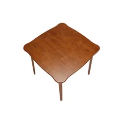 MECO STAKMORE Scalloped Edge Folding Card Table Cherry Finish, 32 In X 32 In X 29.5 In -Amazon Basics Furniture Shop 313KQ0d5SbL