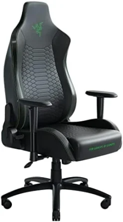 Razer Iskur X Ergonomic Gaming Chair: Ergonomically Designed For Hardcore Gaming - Multi-Layered Synthetic Leather - High-Density Foam Cushions - 2D Armrests - Steel-Reinforced Body - Black/Green -Amazon Basics Furniture Shop 313o8I i3eL. AC