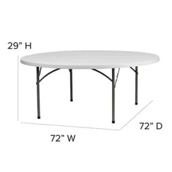 Flash Furniture 6-Foot Round Granite White Plastic Folding Table 8 Flash Furniture 6-Foot Round Granite White Plastic Folding Table -Amazon Basics Furniture Shop 314KaRBQliL