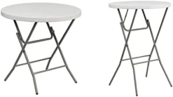 Flash Furniture Kathryn 2.63-Foot Round Granite White Plastic Folding Table -Amazon Basics Furniture Shop 314UclzgcL. AC