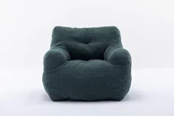 Montary Bean Bags Chairs, Tufted Foam Accent Bean Bag Chair With Teddy Fabric, Plush Ultra Soft Sofa Chair For Dorm Living Room Bedroom, Green -Amazon Basics Furniture Shop 315DmcaG9ZL