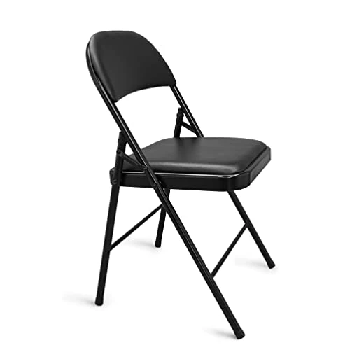 Amazon Basics Vinyl-Padded Metal Steel Folding, Black, 4-Pack Chair 4 Amazon Basics Vinyl-Padded Metal Steel Folding, Black, 4-Pack Chair - Image 4