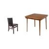 MECO STAKMORE Parson’s Folding Chair Espresso Bonded Leather Finish, Set Of 2 & STAKMORE Straight Edge Folding Card Table Fruitwood Finish