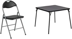 Flash Furniture 4 Pack HERCULES Series Black Vinyl Metal Folding Chair With Carrying Handle -Amazon Basics Furniture Shop 319C69BOSmL. AC