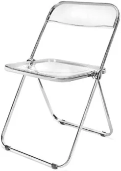 DIYHD Caramel Clear Folding Chair PC Plastic Living Room Seat Chrome Frame -Amazon Basics Furniture Shop 31B61HEc9pL. AC