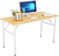 DlandHome 47 Inches Folding Table Computer Desk Portable ActivityTable Conference Table Home Office Desk, Fully Assembled Teak DND-ND5-120TB1 -Amazon Basics Furniture Shop 31BNnfUDEhS. AC