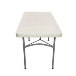 OEF Furnishings 4 Foot Heavy Duty Folding Table, 24" X 48", Light Grey -Amazon Basics Furniture Shop 31CLaXLPddL