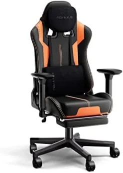 NOKAXUS Gaming Chair With Retractible Footrest Adjustment Of Backrest Thickening Sponges Swivel Office Chair With Massager Function (YK-6008A-BALCK -Amazon Basics Furniture Shop 31CY4uZHqKL. AC