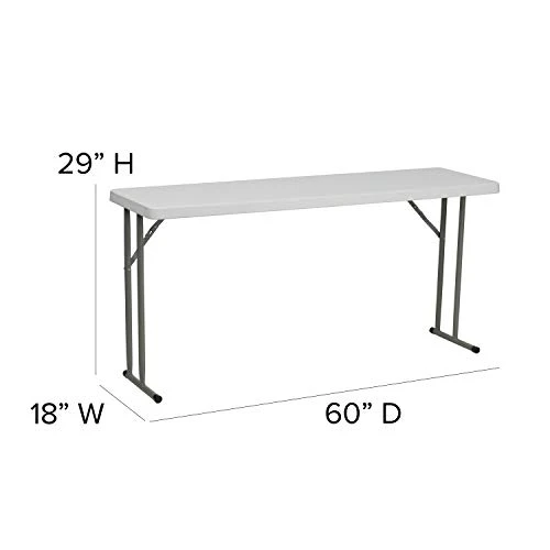 EMMA + OLIVER 5-Foot Rectangle Granite White Plastic Folding Training/Seminar Table 2 EMMA + OLIVER 5-Foot Rectangle Granite White Plastic Folding Training/Seminar Table - Image 2