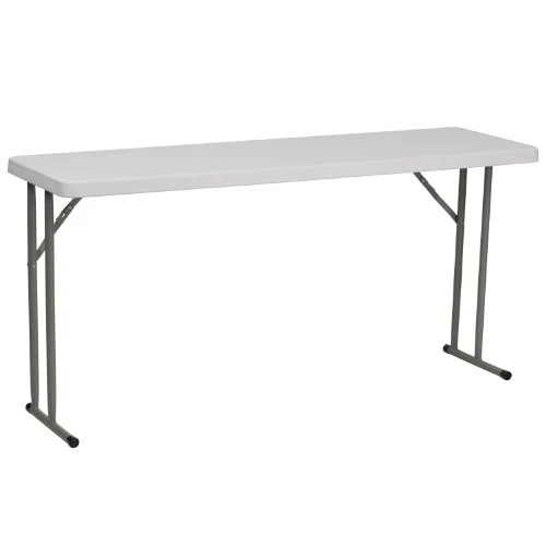 EMMA + OLIVER 5-Foot Rectangle Granite White Plastic Folding Training/Seminar Table 3 EMMA + OLIVER 5-Foot Rectangle Granite White Plastic Folding Training/Seminar Table - Image 3