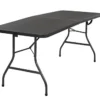 COSCO Deluxe 6 Foot X 30 Inch Fold-in-Half Blow Molded Folding Table, Black