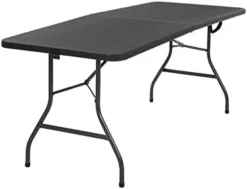 COSCO Deluxe 6 Foot X 30 Inch Fold-in-Half Blow Molded Folding Table, Black -Amazon Basics Furniture Shop 31E5opqQGsL. AC