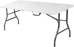 COSCO Deluxe 6 Foot X 30 Inch Fold-in-Half Blow Molded Folding Table, Black -Amazon Basics Furniture Shop 31E8N6qsyoL. AC