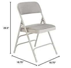 National Public Seating 2302 Steel Frame Upholstered Premium Fabric Seat And Back Folding Chair With Triple Brace, 480 Lbs Capacity, Graystone/Gray (Carton Of 4) -Amazon Basics Furniture Shop 31EalSIRKRL