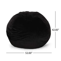 Christopher Knight Home Schley 5 Foot Bean Bag - Short Faux Fur - Black, Small -Amazon Basics Furniture Shop 31ExX16mJBL