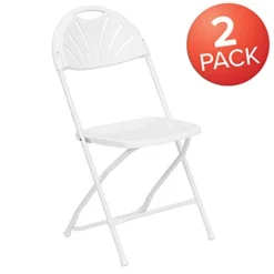 EMMA + OLIVER 2 Pack 650 Lb. Capacity White Plastic Fan Back Folding Chair -Amazon Basics Furniture Shop 31FW0VytVOL