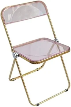 DIYHD Caramel Clear Folding Chair PC Plastic Living Room Seat Chrome Frame -Amazon Basics Furniture Shop 31GJVj2qBSL. AC