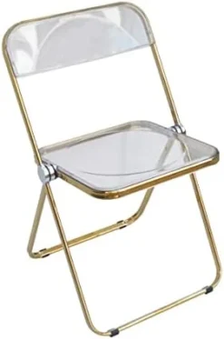 DIYHD Caramel Clear Folding Chair PC Plastic Living Room Seat Chrome Frame -Amazon Basics Furniture Shop 31HBkAoKmFL. AC