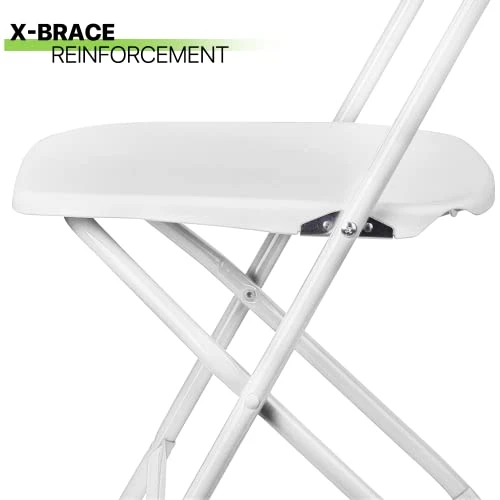 Magshion Plastic Folding Chair Set Of 10 Comfortable Outdoor Indoor Event Chair Lightweight Folding Chair 250LB Capacity White 4 Magshion Plastic Folding Chair Set Of 10 Comfortable Outdoor Indoor Event Chair Lightweight Folding Chair 250LB Capacity White - Image 4