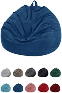 SANMADROLA Stuffed Animal Storage Bean Bag Chair Cover (No Filler) For Kids And Adults.Soft Premium Corduroy Stuffable Beanbag For Organizing Children Plush Toys Or Memory Foam Extra Large 300L (Grey) -Amazon Basics Furniture Shop 31J4tkM5PoL. AC