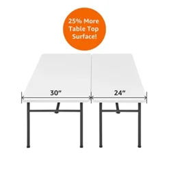 Living And More 4ft XL Straight Folding Utility Table, White, Indoor & Outdoor, Portable Desk, Camping, Tailgating, & Crafting Table -Amazon Basics Furniture Shop 31JWG2R8nQL