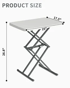 SOUNDANCE Small Folding Table, Adjustable TV Tray, Portable Dinner Table, Lightweight, Zero Assembly, Easy To Fold And Storage, Sturdy Desk For Home Garden Office Indoor Outdoor Use, White -Amazon Basics Furniture Shop 31JlD0QIMXL