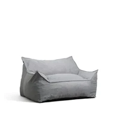 Big Joe Imperial Fufton Foam Filled Bean Bag Sofa With Removable Cover, Gray Union, 5ft Giant