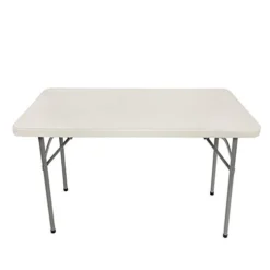OEF Furnishings 4 Foot Heavy Duty Folding Table, 24" X 48", Light Grey -Amazon Basics Furniture Shop 31KEwWUy40L