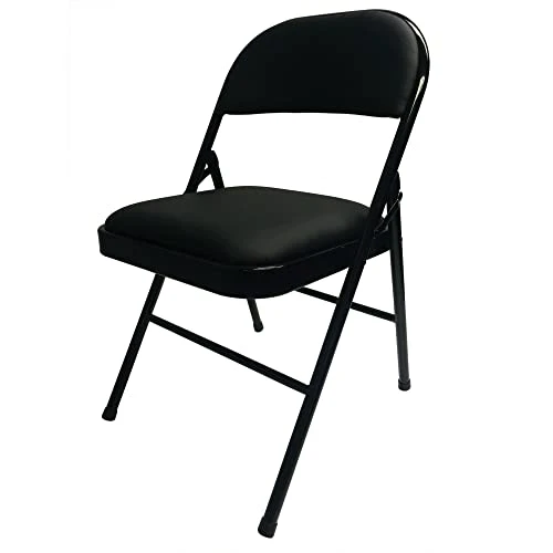 Realspace® Vinyl Padded Folding Chair, 29-3/4"H X 18-1/2"W X 19-5/8"D, Black 2 Realspace® Vinyl Padded Folding Chair, 29-3/4"H X 18-1/2"W X 19-5/8"D, Black - Image 2