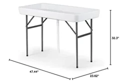 Old Cedar Outfitters Fill N Chill Folding Table For Parties Or Catering Events, Open Top Cooler Table With Drain, 47.5" X 23.6" X 32.3", White/Deep -Amazon Basics Furniture Shop 31KzWB7Uz1L