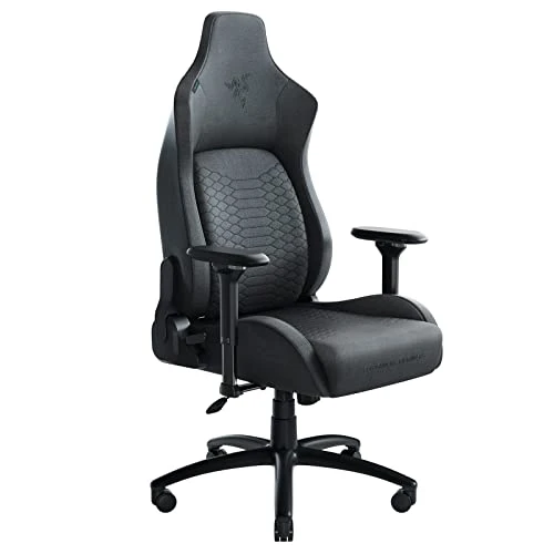 Razer Iskur XL Fabric Gaming Chair: Ergonomic Lumbar Support System - Ultra-Soft, Spill-Resistant Fabric Foam Cushions - 4D Armrests - Engineered To Carry- Foam Head Cushion - Dark Gray 1 Razer Iskur XL Fabric Gaming Chair: Ergonomic Lumbar Support System - Ultra-Soft, Spill-Resistant Fabric Foam Cushions - 4D Armrests - Engineered To Carry- Foam Head Cushion - Dark Gray