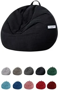 SANMADROLA Stuffed Animal Storage Bean Bag Chair Cover (No Filler) For Kids And Adults.Soft Premium Corduroy Stuffable Beanbag For Organizing Children Plush Toys Or Memory Foam Extra Large 300L (Grey) -Amazon Basics Furniture Shop 31NPOJGvoJL. AC