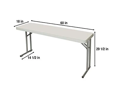 OEF Furnishings 5 Foot Heavy Duty Seminar Folding Table, 18" X 60", Light Grey 2 OEF Furnishings 5 Foot Heavy Duty Seminar Folding Table, 18" X 60", Light Grey - Image 2
