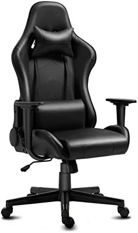 High-Back Swivel Gaming Chair Recliner With Lumbar Support And Headrest, Height Adjustable Ergonomic Office Desk Chair, Blue White 7 High-Back Swivel Gaming Chair Recliner With Lumbar Support And Headrest, Height Adjustable Ergonomic Office Desk Chair, Blue White - Image 7