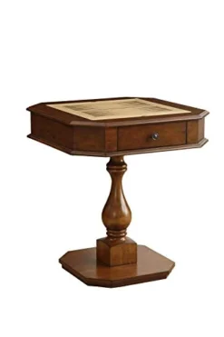 3-in-1 Solid Wood Game Table With 2 Storage Drawers, Reversible Game Tray For Chess, Checker And Backgammon, Cherry -Amazon Basics Furniture Shop 31RVbdC2p0L