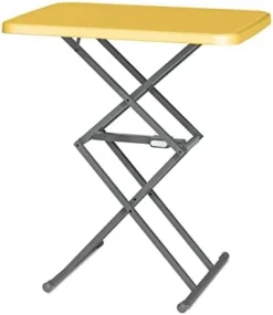 SOUNDANCE Small Folding Table, Adjustable TV Tray, Portable Dinner Table, Lightweight, Zero Assembly, Easy To Fold And Storage, Sturdy Desk For Home Garden Office Indoor Outdoor Use, White -Amazon Basics Furniture Shop 31RqUi3iyhL. AC