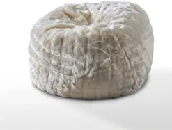 Christopher Knight Home Laraine Furry Glam White Faux Fur 3 Ft. Bean Bag, Small -Amazon Basics Furniture Shop 31S0386875L. AC
