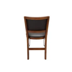 MECO STAKMORE Retro Upholstered Back Folding Chair Fruitwood Finish, Set Of 2 & STAKMORE Straight Edge 32" Square Folding Card Table, Cherry Finish -Amazon Basics Furniture Shop 31S8iI2duAL