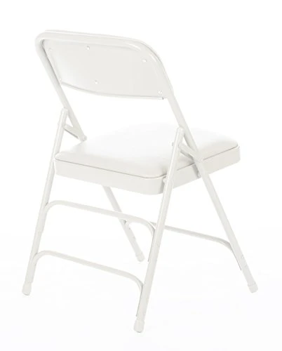 XL Series Vinyl Upholstered Folding Chair (4 Pack) - Heavy Duty 1.25" Thick Padded Seat And Back, Triple Braced - Quad Hinging, 300 Lb Tested (White) 2 XL Series Vinyl Upholstered Folding Chair (4 Pack) - Heavy Duty 1.25" Thick Padded Seat And Back, Triple Braced - Quad Hinging, 300 Lb Tested (White) - Image 2